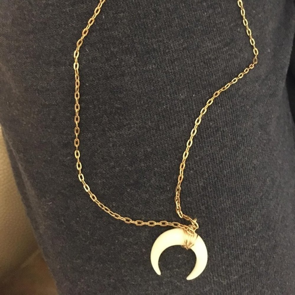 crescent necklace fashionable gold filled